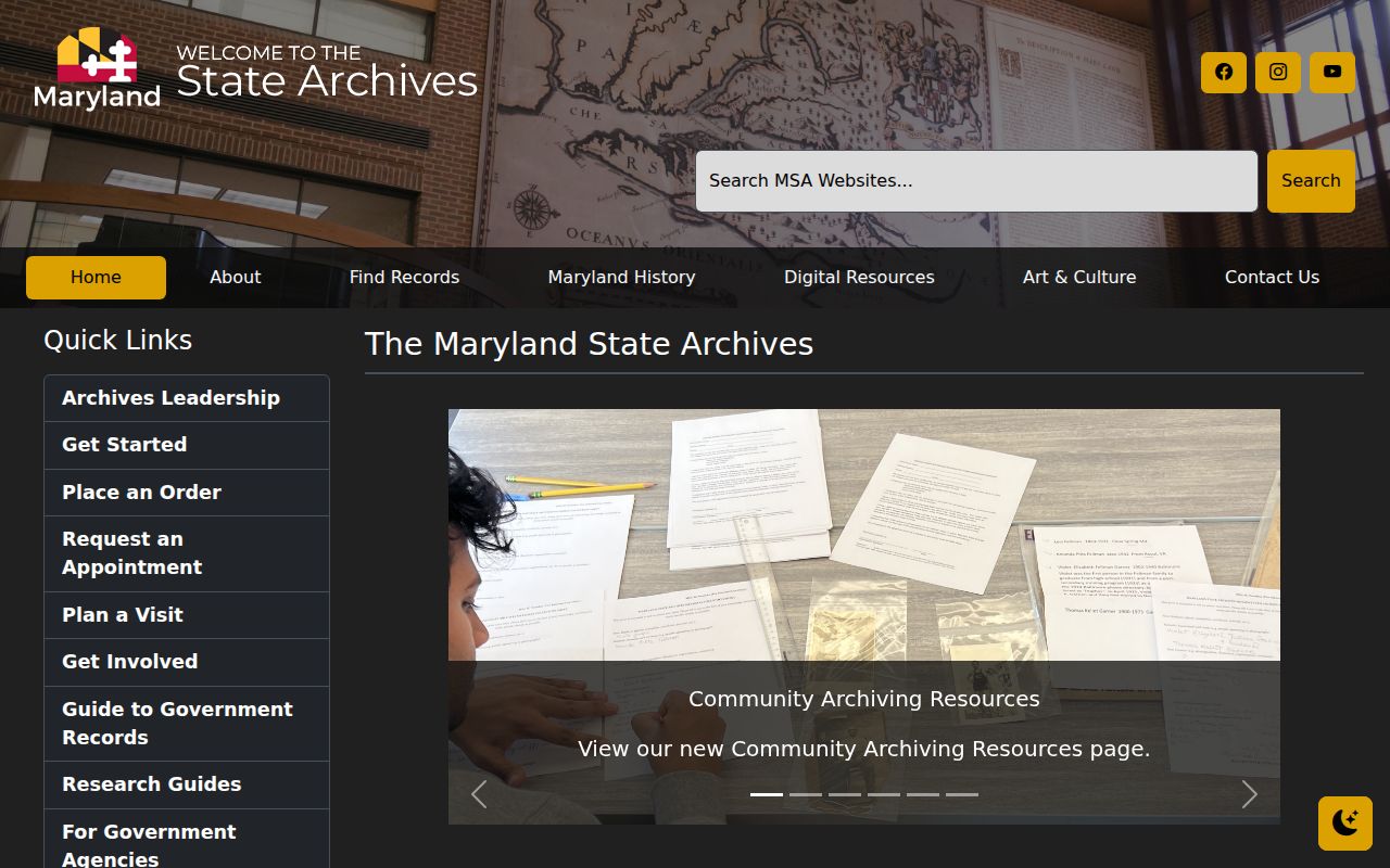 Maryland State Archives search resources for Severna Park people research